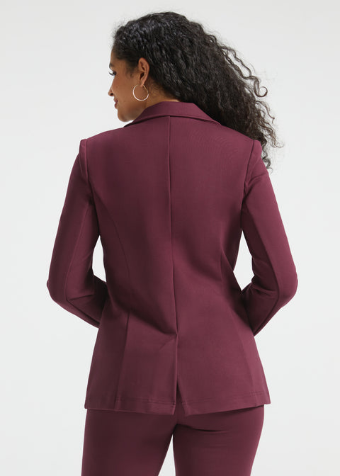 Classic Blazer | Stretch Ponte (Burgundy)