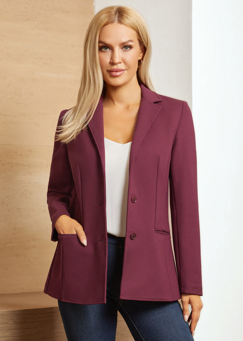 PRESALE ⏰ Classic Blazer | Stretch Ponte (Burgundy)