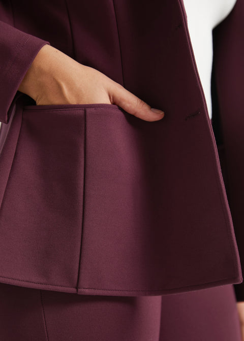 Classic Blazer | Stretch Ponte (Burgundy)