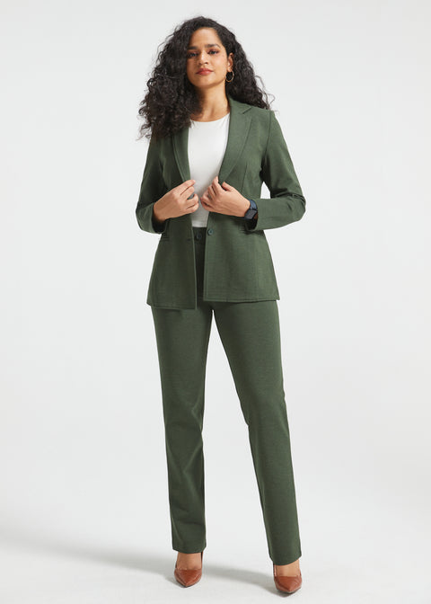 PRESALE ⏰ Classic Blazer | Stretch Ponte (Heather Olive)