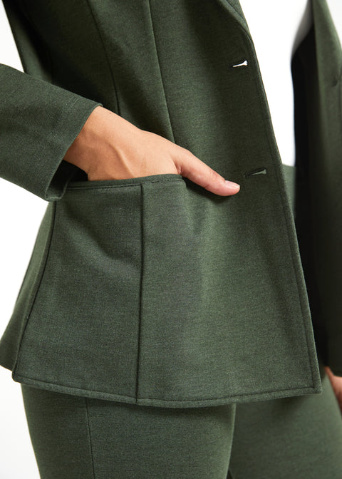 PRESALE ⏰ Classic Blazer | Stretch Ponte (Heather Olive)