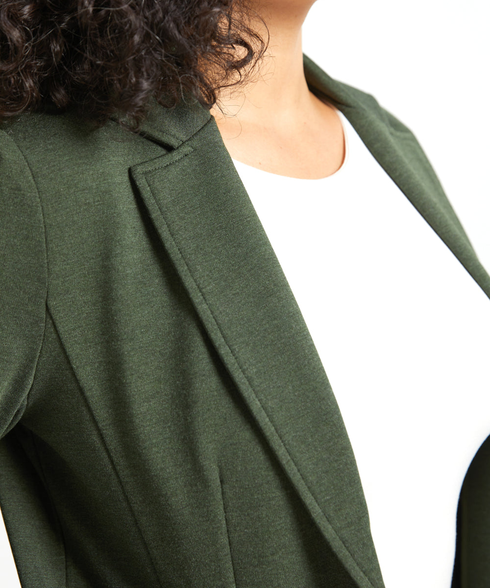 PRESALE ⏰ Classic Blazer | Stretch Ponte (Heather Olive)