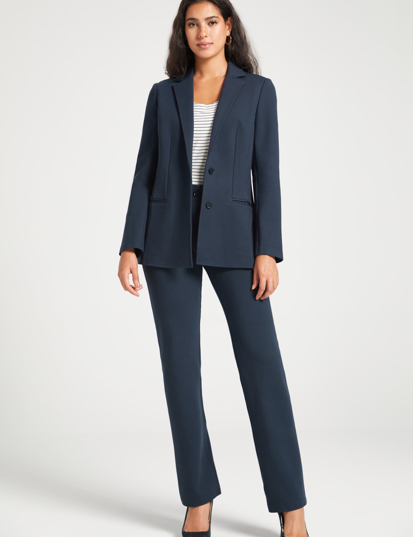 Classic Blazer | Stretch Ponte (Navy)