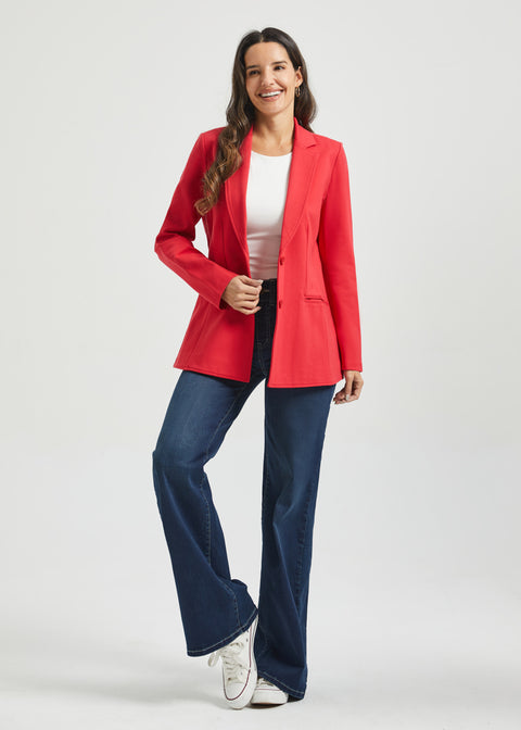 Classic Blazer | Stretch Ponte (Red)