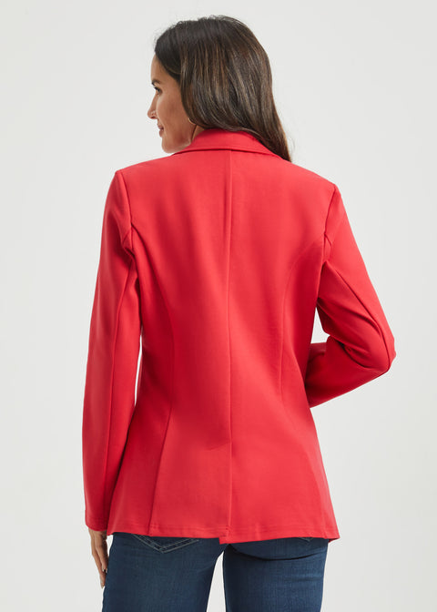 Classic Blazer | Stretch Ponte (Red)