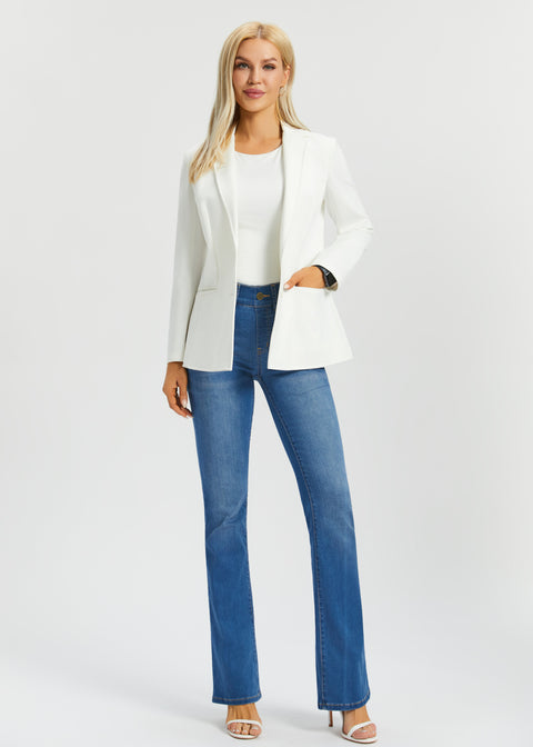 Classic Blazer | Stretch Ponte (Star White)