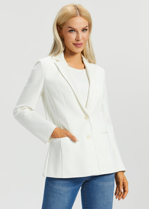 Classic Blazer | Stretch Ponte (Star White)