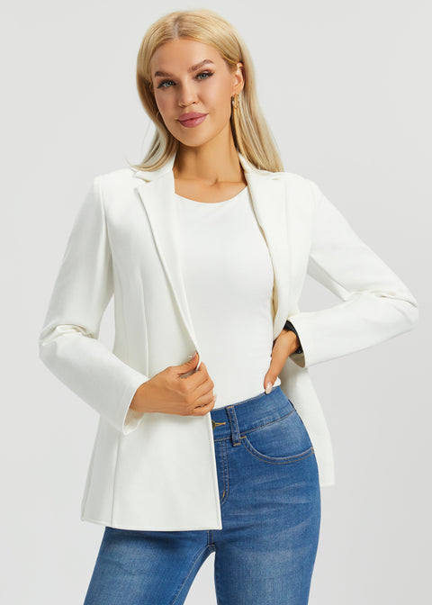 Classic Blazer | Stretch Ponte (Star White)