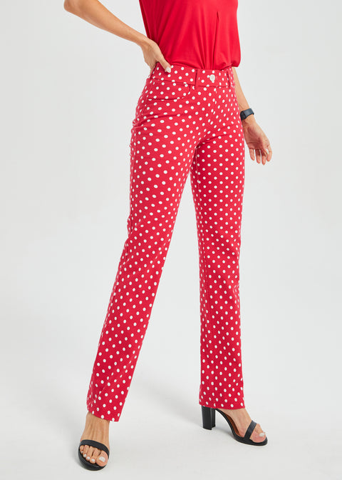 PRESALE ⏰ 7-Pocket DPYP™ Dress Pant Yoga Pant | Straight (Red White Dot)