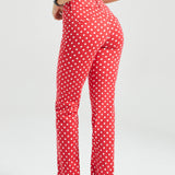 7-Pocket DPYP™ Dress Pant Yoga Pant | Straight (Red White Dot)
