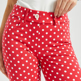 7-Pocket DPYP™ Dress Pant Yoga Pant | Straight (Red White Dot)