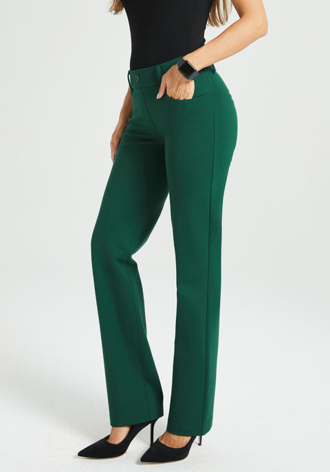 ⏰ PRESALE | 7-Pocket Dress Pant Yoga Pant | Straight (Dark Green)