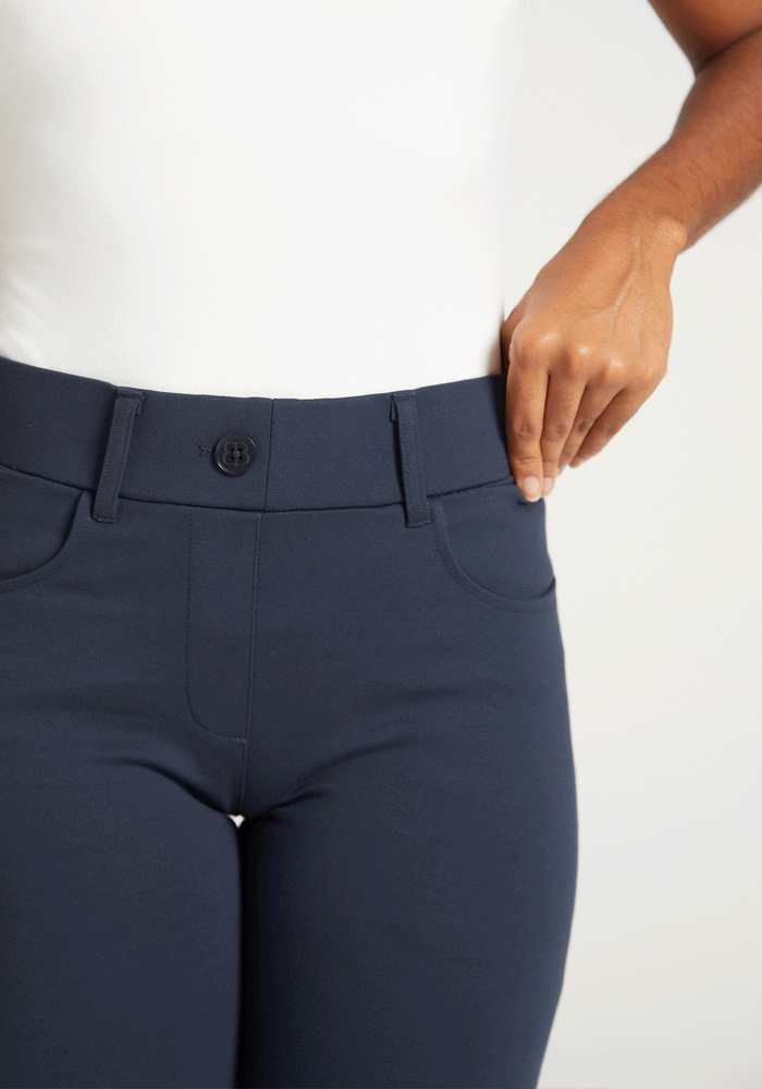 7-Pocket Dress Pant Yoga Pant | Straight (Navy)