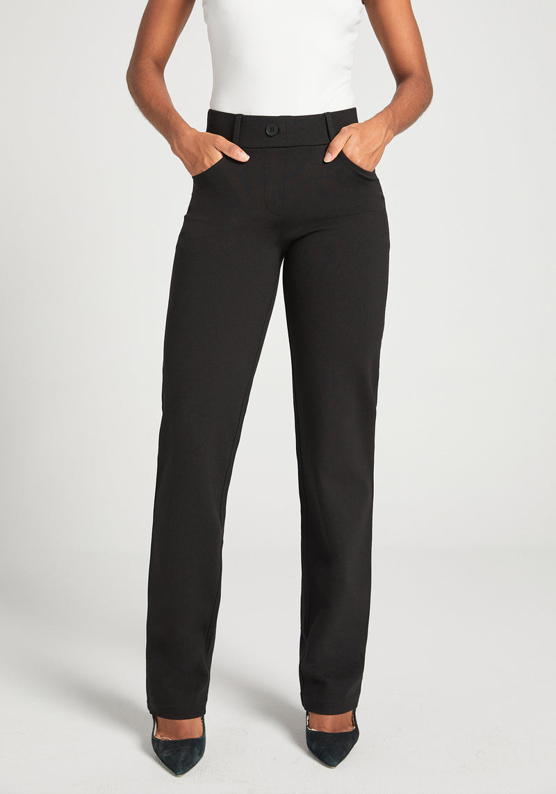 Dress Pant Yoga Pants 7 Pocket Dress Pant Yoga Pant Straight Leg Black Women s Size Large Regular Betabrand