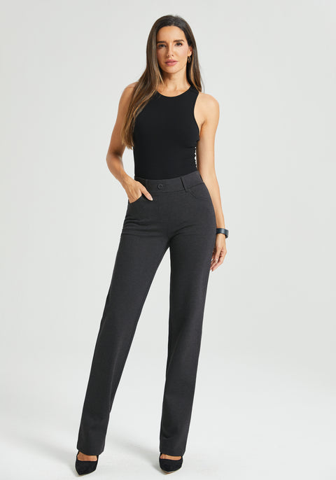 7-Pocket Dress Pant Yoga Pant | Straight (Charcoal)