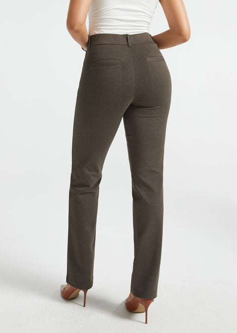 PRESALE ⏰ 7-Pocket DPYP™ Dress Pant Yoga Pants | Straight (Heather Brown)