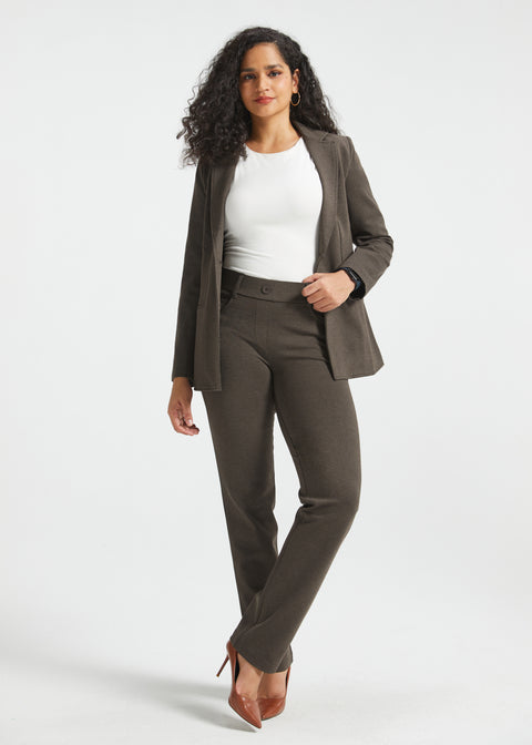 PRESALE ⏰ 7-Pocket DPYP™ Dress Pant Yoga Pants | Straight (Heather Brown)