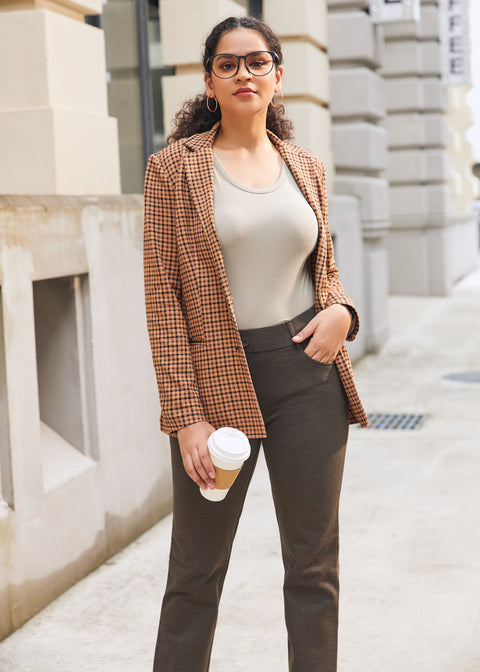 PRESALE ⏰ 7-Pocket DPYP™ Dress Pant Yoga Pants | Straight (Heather Brown)