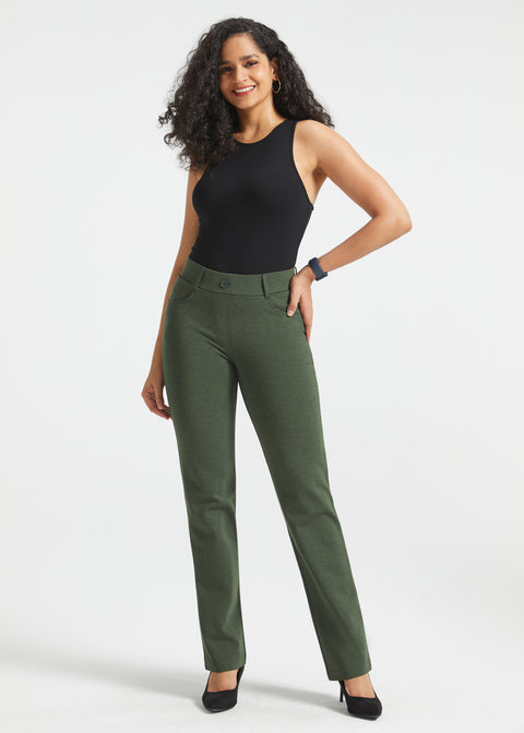 PRESALE ⏰ 7-Pocket DPYP™ Dress Pant Yoga Pants | Straight (Heather Olive)