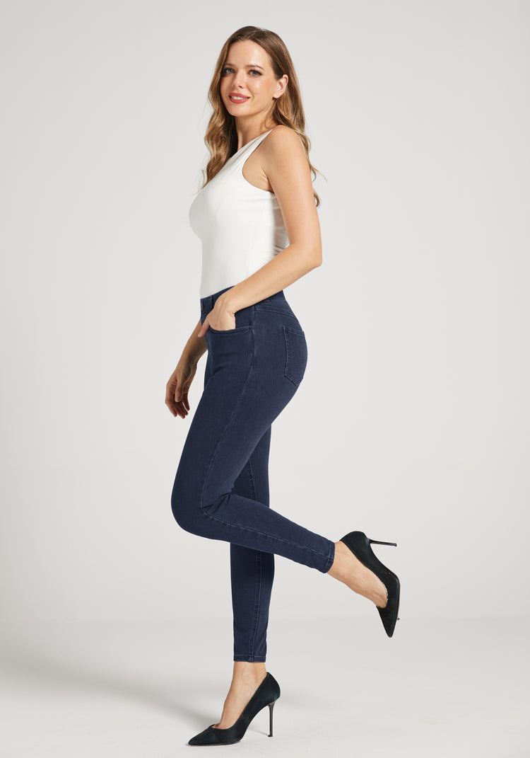 Skinny-Leg | 4-Pocket Betabrand Yoga Denim (Dark Indigo)