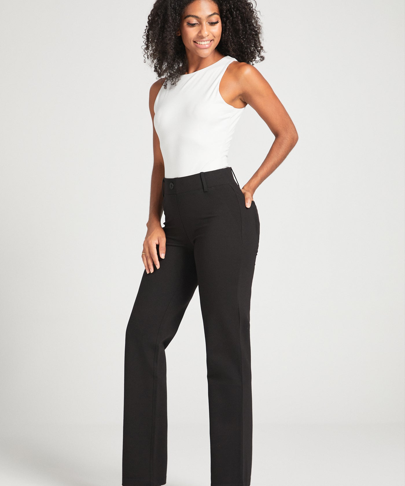Two-Pocket DPYP™ Dress Pant Yoga Pant | Straight (Black)