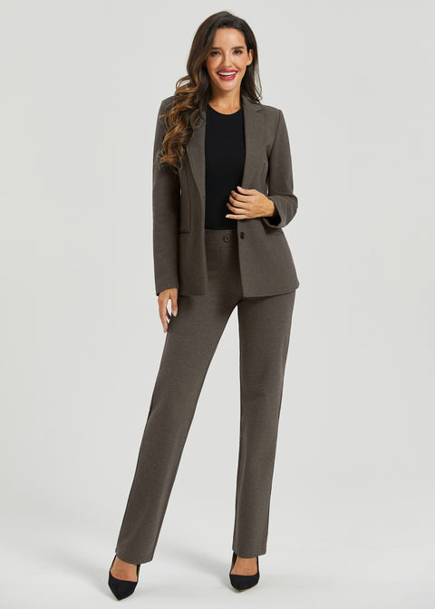 PRESALE ⏰ Two-Pocket DPYP™ Dress Pant Yoga Pants | Straight (Heather Brown)