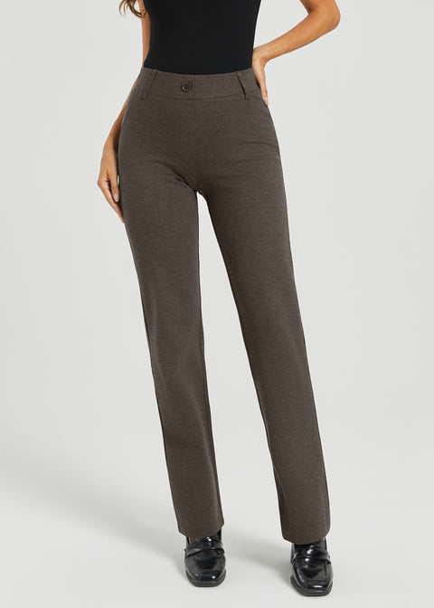 PRESALE ⏰ Two-Pocket DPYP™ Dress Pant Yoga Pants | Straight (Heather Brown)