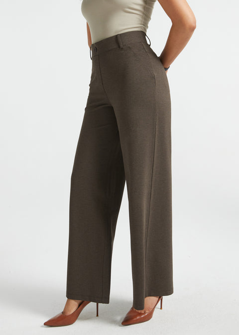 PRESALE ⏰ Two-Pocket DPYP™ Dress Pant Yoga Pants | Wide (Heather Brown)