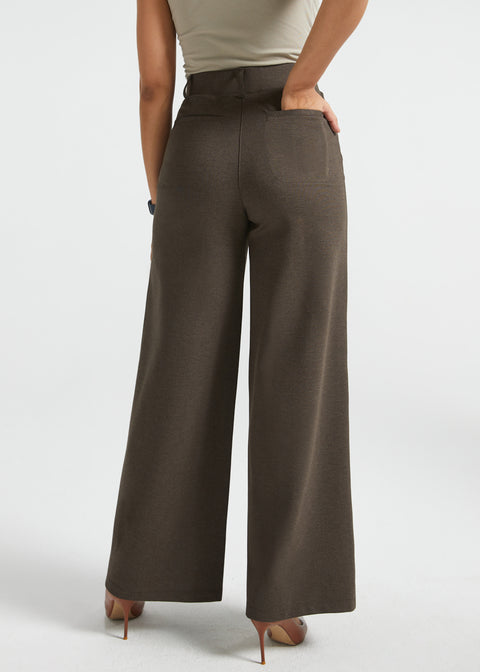 PRESALE ⏰ Two-Pocket DPYP™ Dress Pant Yoga Pants | Wide (Heather Brown)