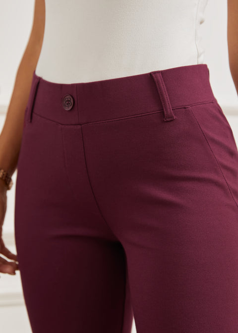 Two-Pocket Dress Pant Yoga Pant | Bootcut (Burgundy)