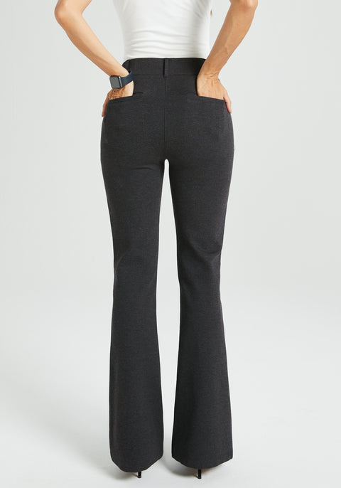 Two-Pocket Dress Pant Yoga Pant | Bootcut (Charcoal)