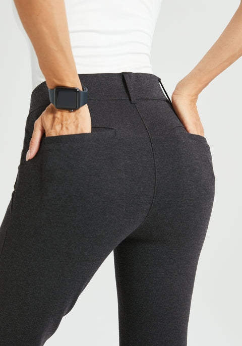 Two-Pocket Dress Pant Yoga Pant | Bootcut (Charcoal)