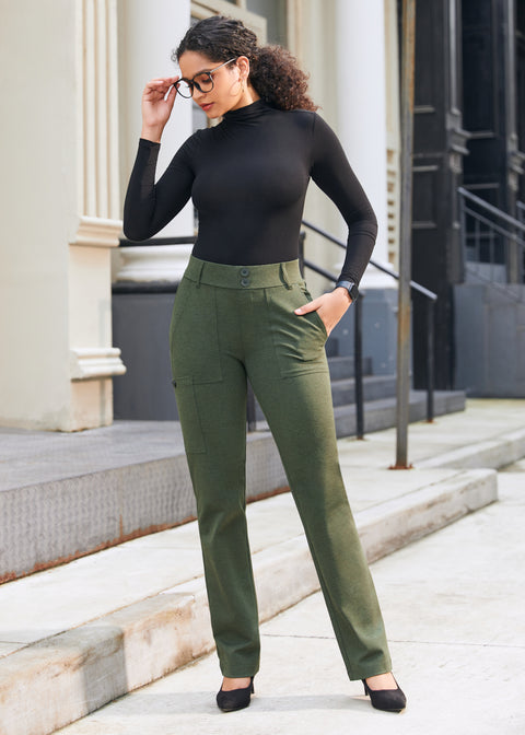 PRESALE ⏰ Two-Pocket DPYP™ Dress Pant Yoga Pants | Bootcut (Heather Olive)
