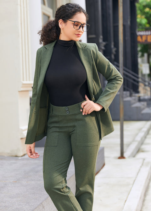 PRESALE ⏰ Two-Pocket DPYP™ Dress Pant Yoga Pants | Bootcut (Heather Olive)