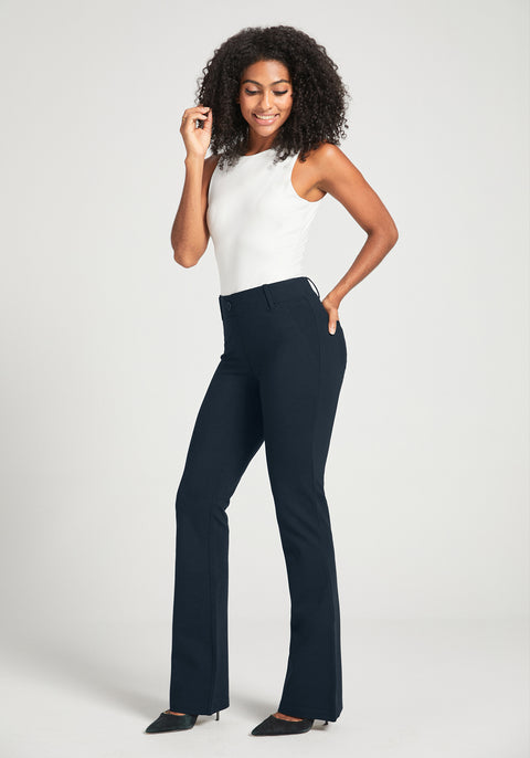 Two-Pocket Dress Pant Yoga Pant | Bootcut (Navy)