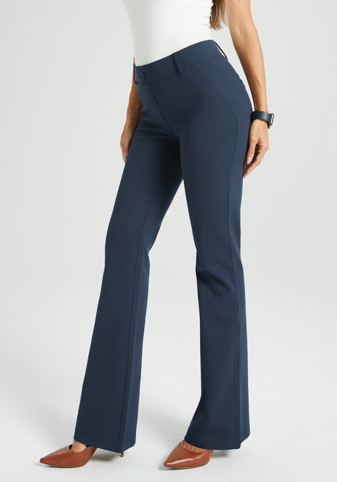 Two-Pocket Dress Pant Yoga Pant | Bootcut (Navy)
