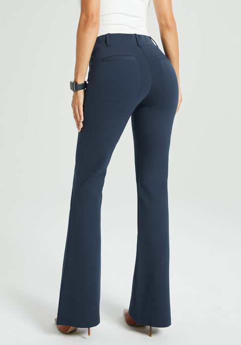 Two-Pocket Dress Pant Yoga Pant | Bootcut (Navy)