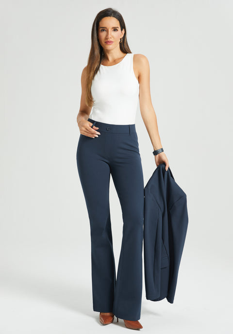Two-Pocket Dress Pant Yoga Pant | Bootcut (Navy)