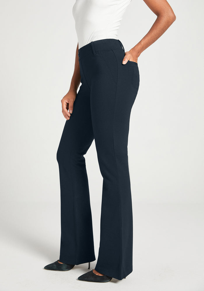 Two-Pocket Dress Pant Yoga Pant | Bootcut (Navy)