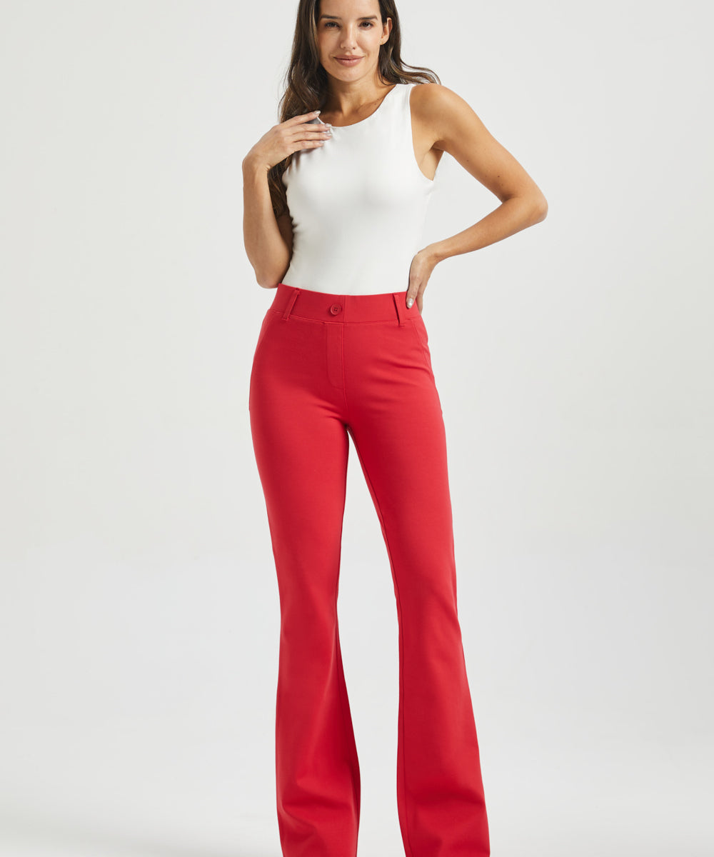 Two-Pocket DPYP™ Dress Pant Yoga Pant | Bootcut (Red)