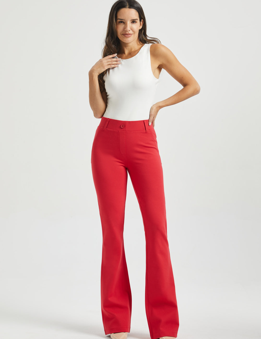 Two-Pocket DPYP™ Dress Pant Yoga Pant | Bootcut (Red)