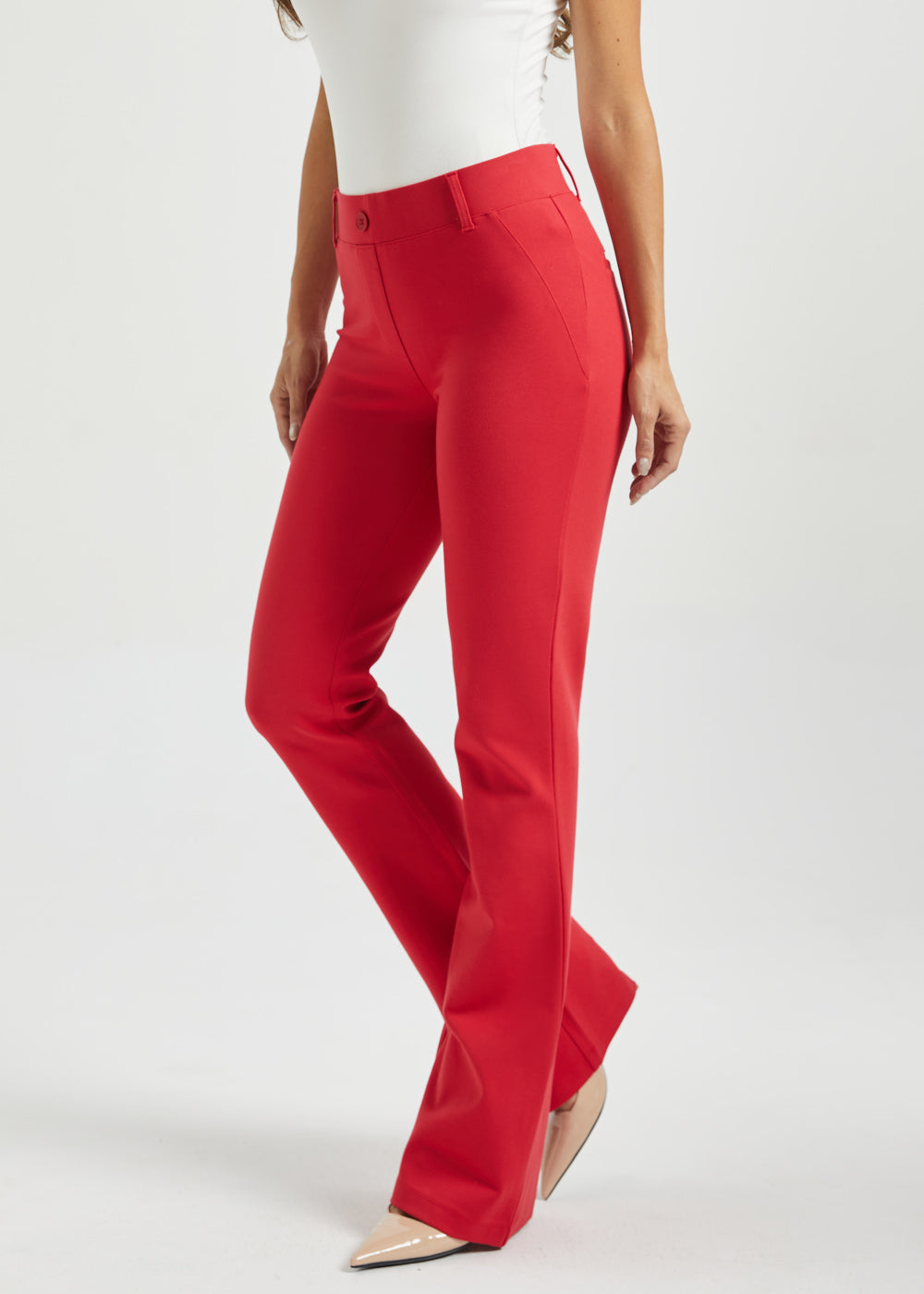 Two-Pocket DPYP™ Dress Pant Yoga Pant | Bootcut (Red)