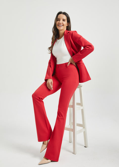 Two-Pocket DPYP™ Dress Pant Yoga Pant | Bootcut (Red)