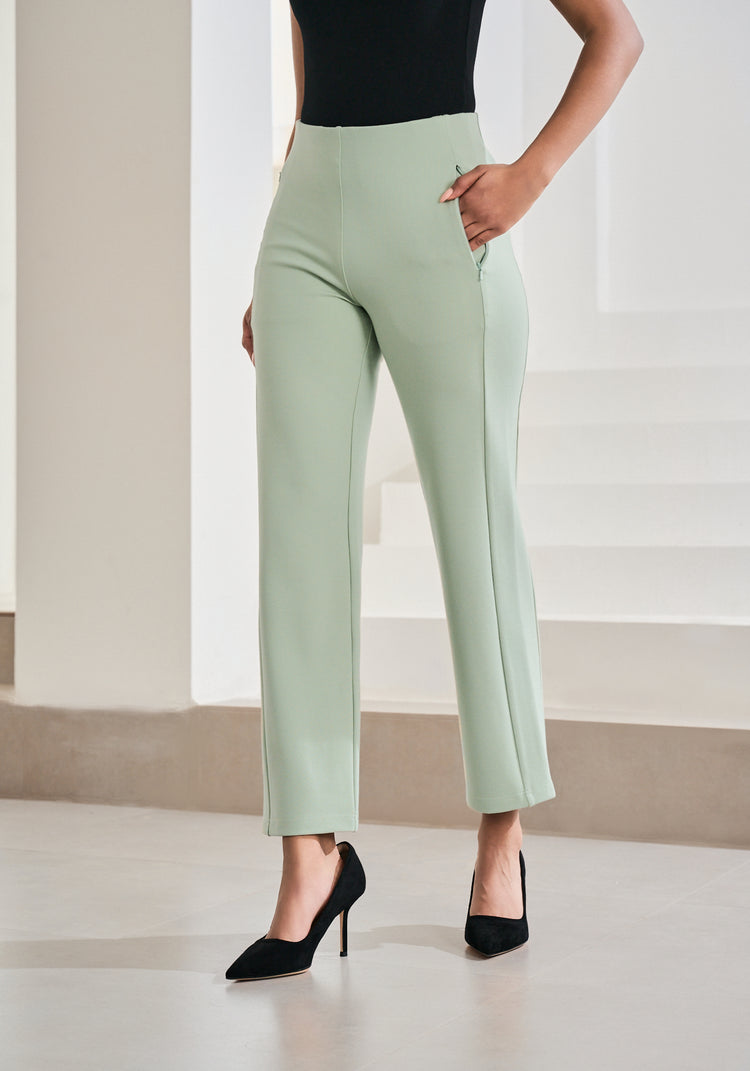 Monroe Crop Trouser | Straight (Muted Mint)