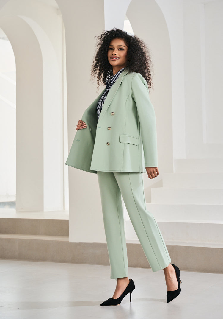 Monroe Crop Trouser | Straight (Muted Mint)