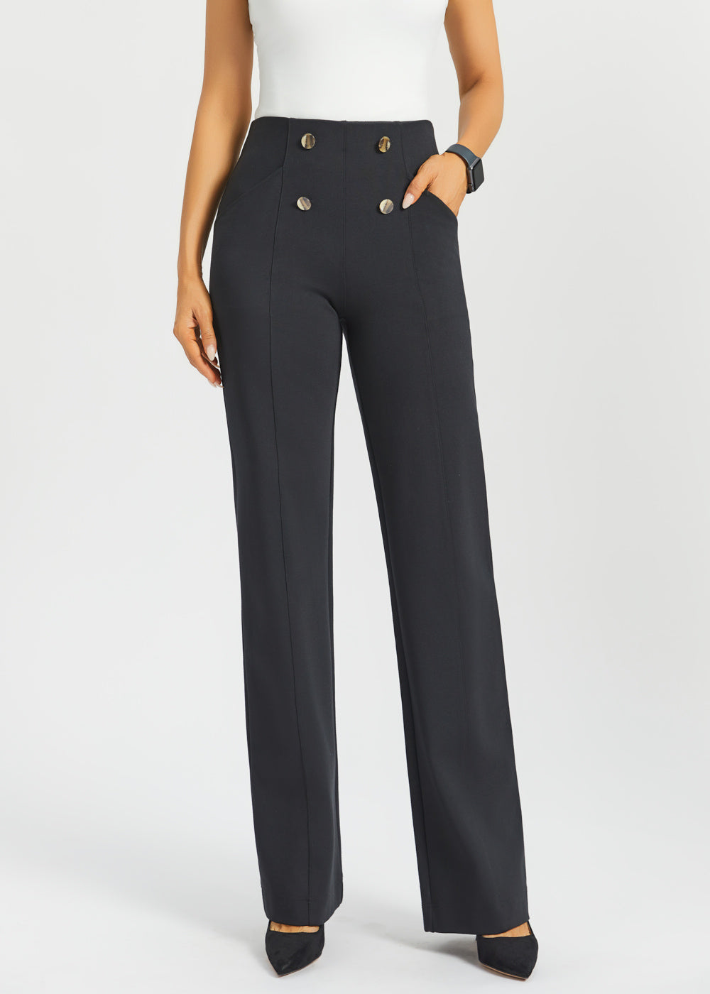 Atlantic DPYP™ Dress Pant Yoga Pants | Wide (Black) – Betabrand