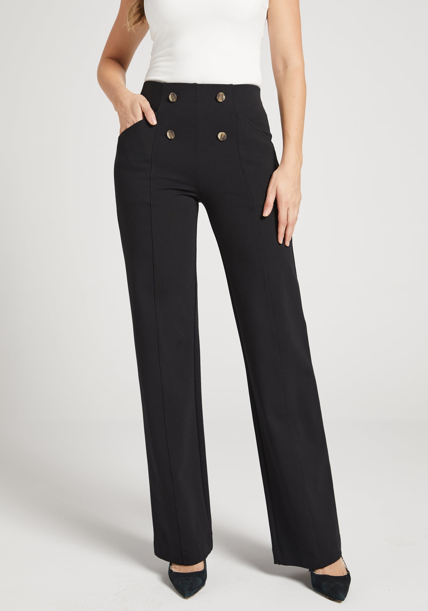 Atlantic DPYP Dress Pant Yoga Pants | Wide (Black) | S / Petite (32 Inches) Atlantic DPYP Dress Pant Yoga Pants | Wide (Black) | S / Petite (32 Inches)