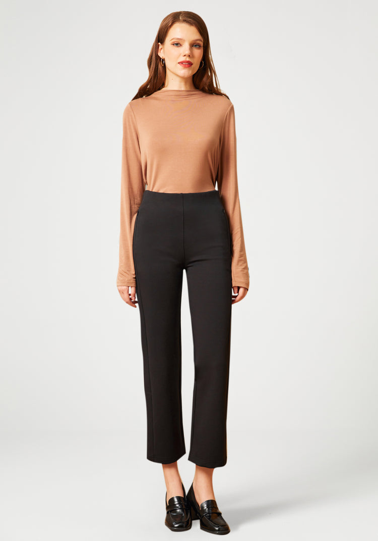 Monroe Crop Trouser | Straight (Black)