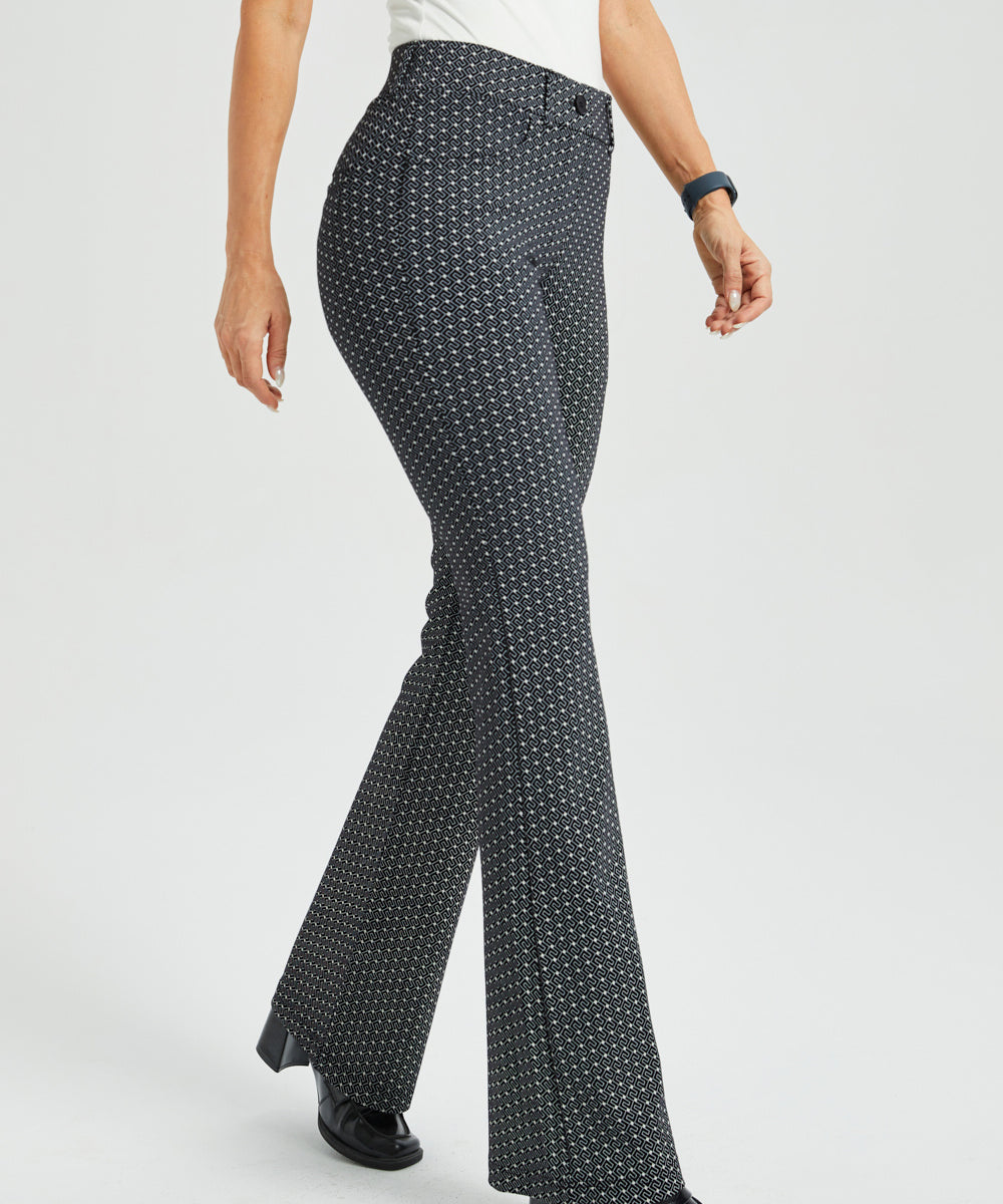 7-Pocket DPYP™ Dress Pant Yoga Pant | Bootcut (Black White Geo)
