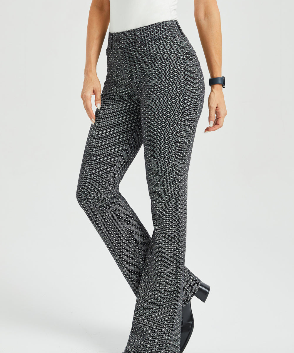 7-Pocket DPYP™ Dress Pant Yoga Pant | Bootcut (Black White Geo)